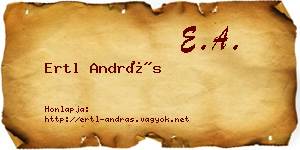 Ertl András névjegykártya
